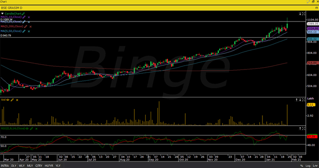 Binge graph Grasim industries limited