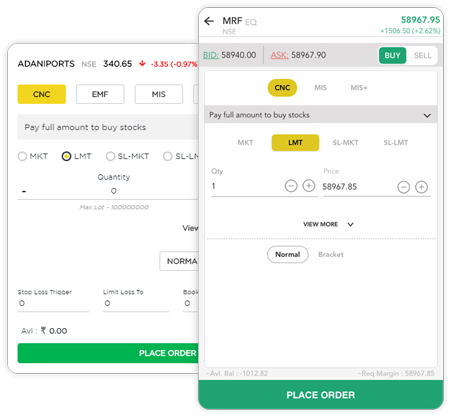 Quick and Easy order placement for trading