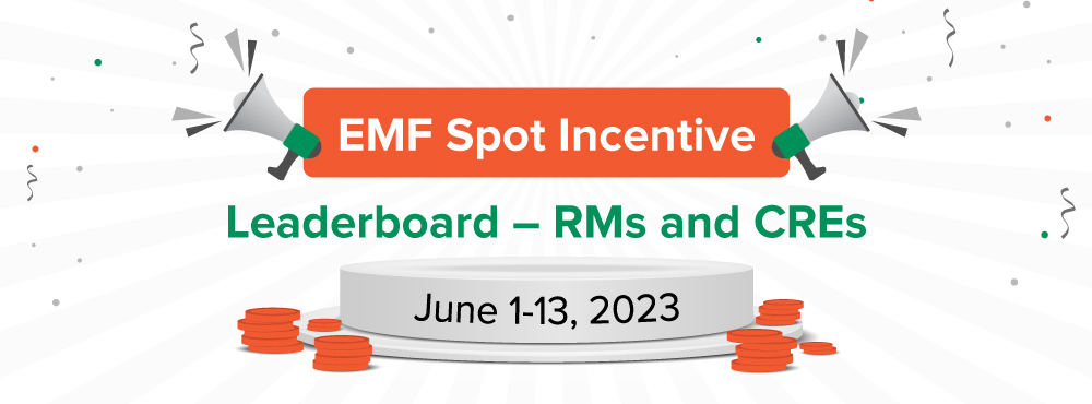 EMF Spot Incentive Leaderboard – RMs and CREs June 1-12, 2023